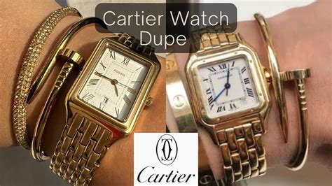 cartier watch cheaper look alike|cartier panthere dupe watch.